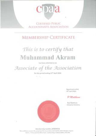 ACPA Certificate