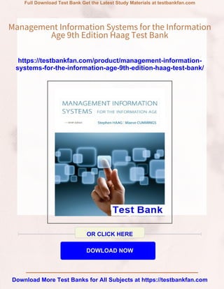 Management Information Systems for the Information Age 9th Edition Haag ...