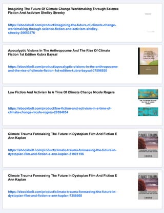 Climate Fiction And Cultural Analysis A New Perspective On Life In The ...