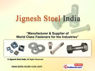 “ Manufacturer & Supplier of World Class Fasteners for the Industries” 