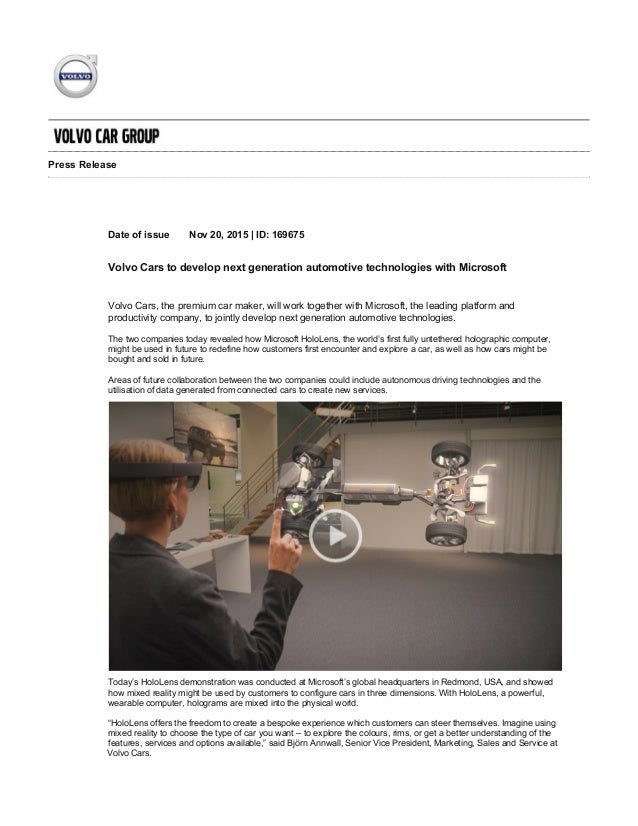 volvo cars to develop next generation automotive technologies with mi
