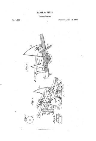1840 Patent for Improving Cotton Seed Sowing Machine