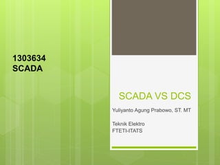 SCADA VS DCS
Yuliyanto Agung Prabowo, ST. MT
Teknik Elektro
FTETI-ITATS
1303634
SCADA
 