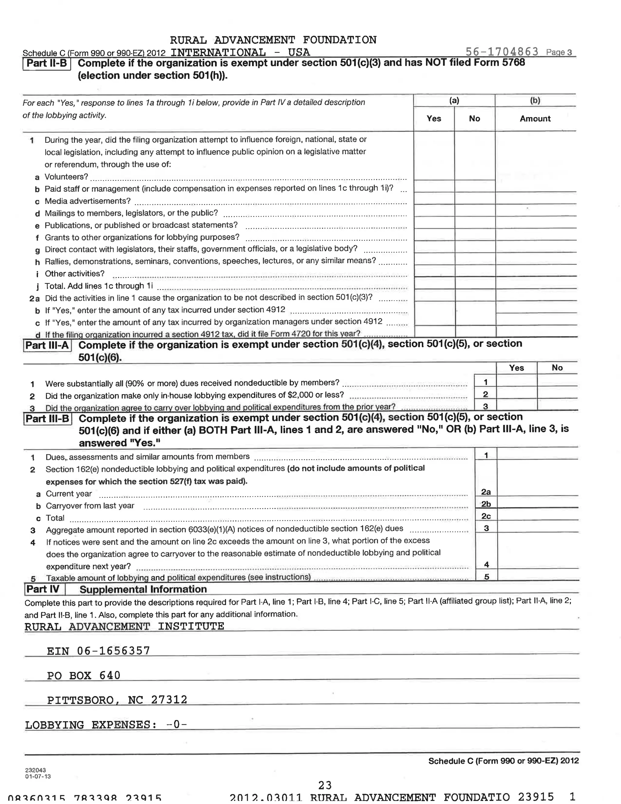 2012 990 Form - part 1 | PDF