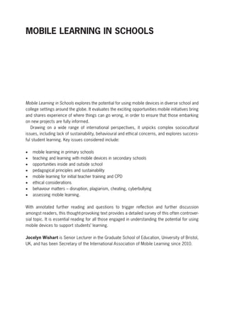 Mobile Learning In Schools Key Issues Opportunities And Ideas For ...