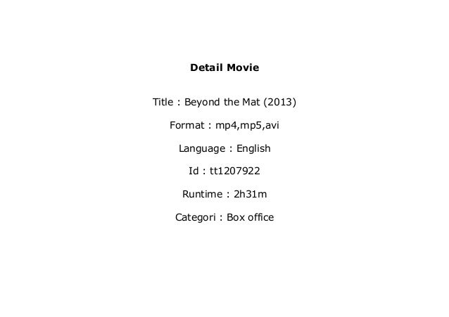 Watch Beyond The Mat 2013 Full Movie Download Free In 720p