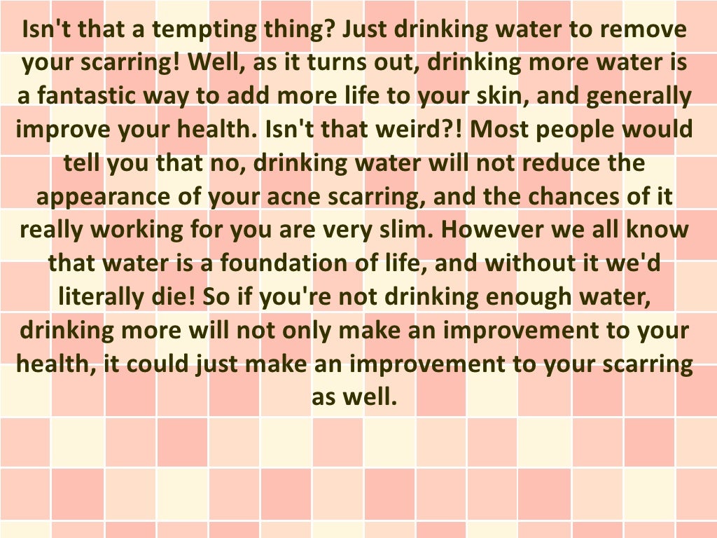 Does Drinking Water for Acne Scars Help?