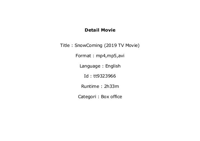 watch snowcoming online free
