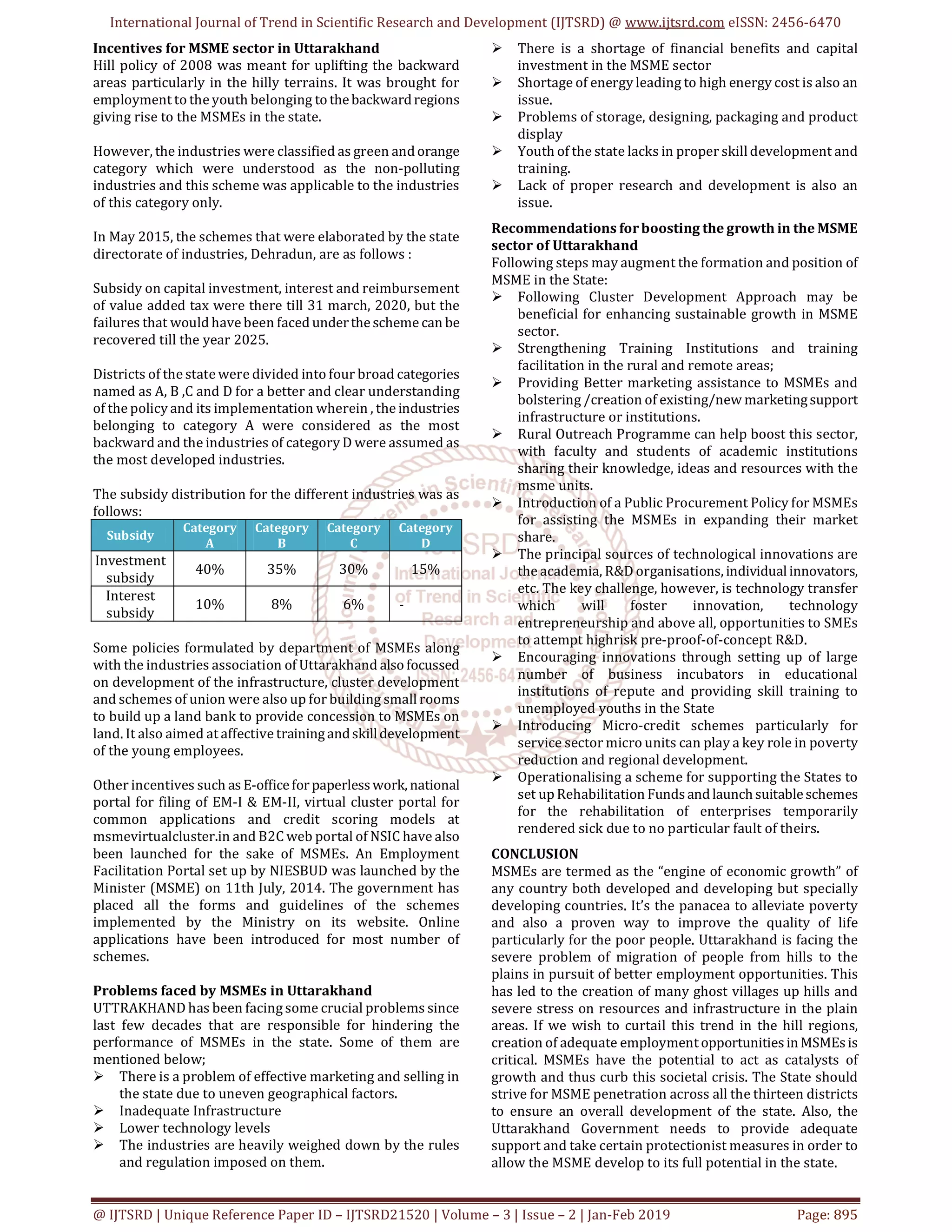 An Overview of MSME Sector in India with Special Reference to the State ...
