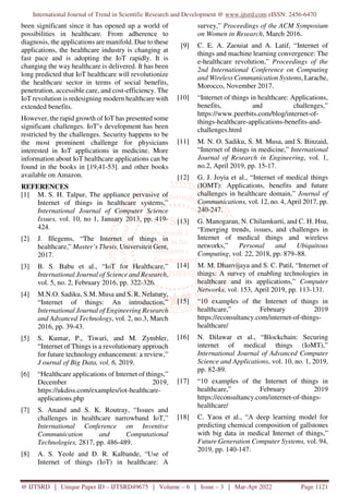 Applications of IoT in Healthcare | PDF