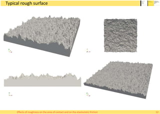 Typical rough surface
Effects of roughness on the area of contact and on the elastostatic friction 12
 