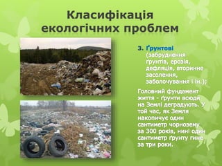 Класифікація
екологічних проблем
 