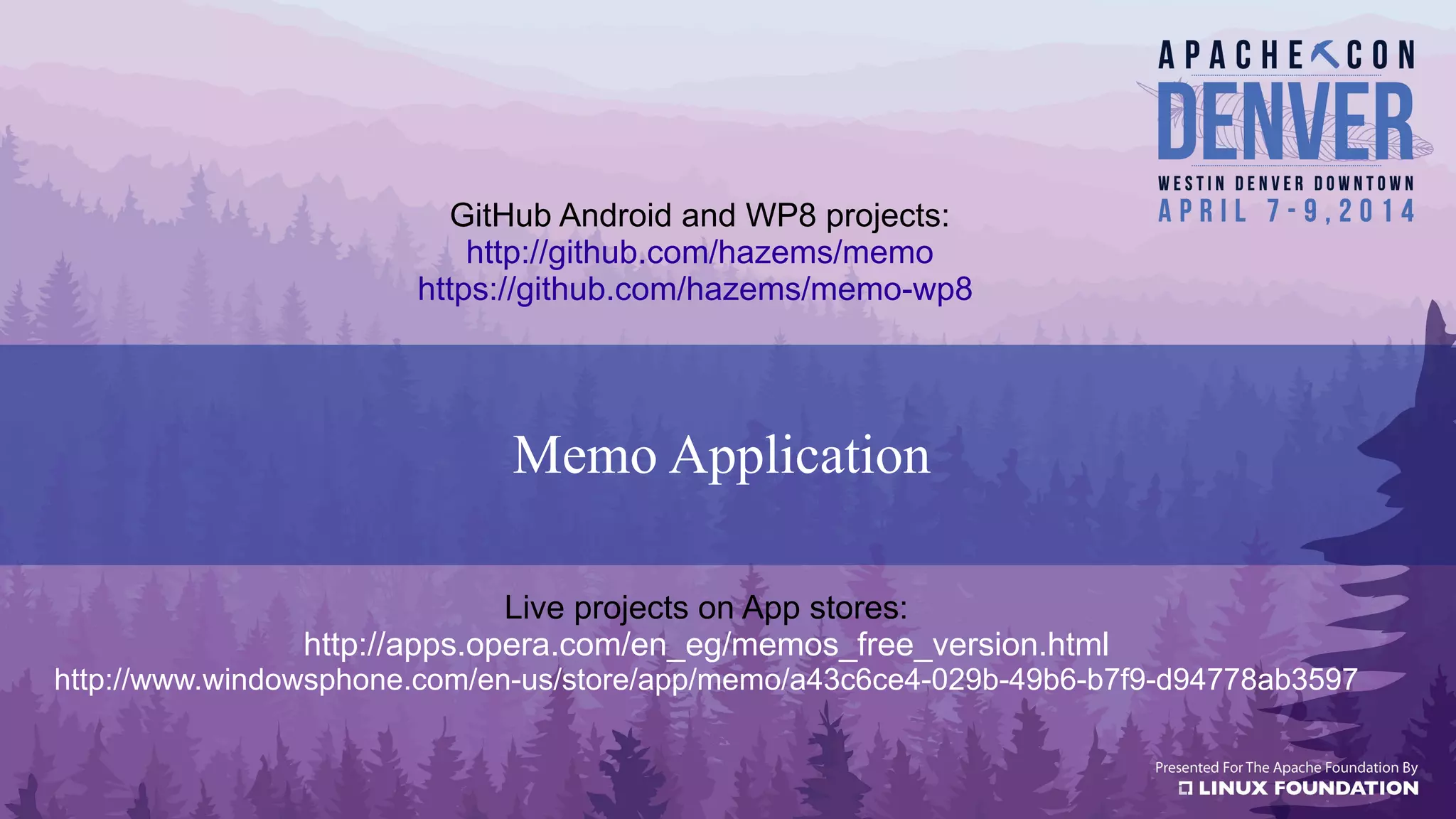Memo Application
Live projects on App stores:
http://apps.opera.com/en_eg/memos_free_version.html
http://www.windowsphone.com/en-us/store/app/memo/a43c6ce4-029b-49b6-b7f9-d94778ab3597
GitHub Android and WP8 projects:
http://github.com/hazems/memo
https://github.com/hazems/memo-wp8
 