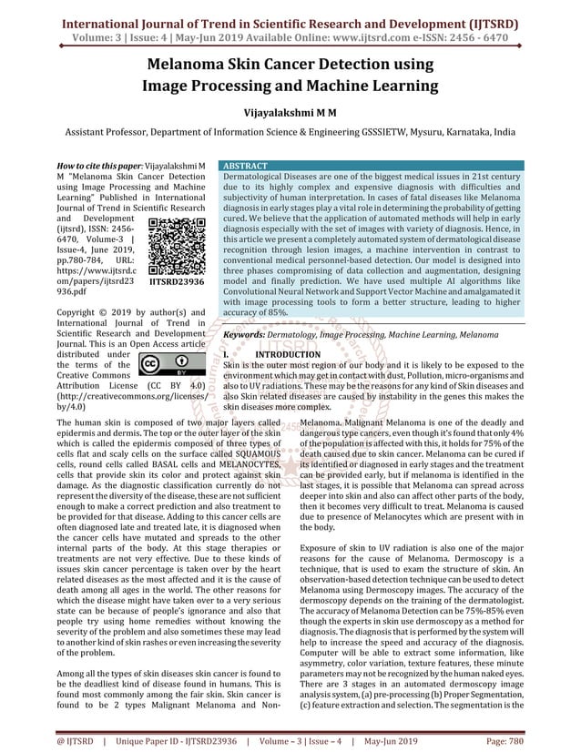 Melanoma Skin Cancer Detection using Image Processing and Machine ...