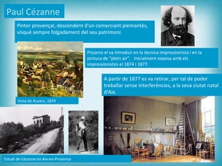 Pintor provençal, descendent d'un comerciant piemontès, visqué sempre folgadament del seu patrimoni.  Estudi de Cézanne en...