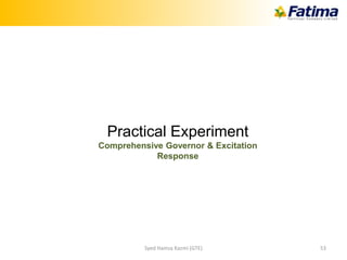 Practical Experiment
Comprehensive Governor & Excitation
Response
Syed Hamza Kazmi (GTE) 53
 