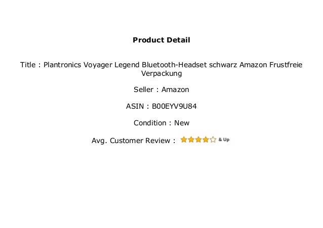 Plantronics Voyager Legend Bluetooth Headset Schwarz Amazon Frustfrei