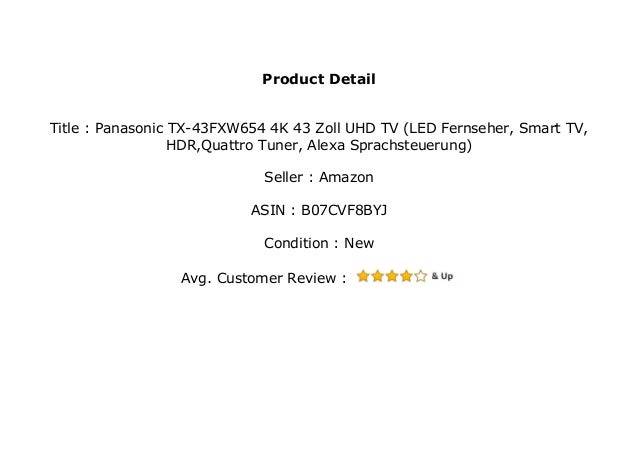 Panasonic TX-43FXW654 4K 43 Zoll UHD TV (LED Fernseher ...
