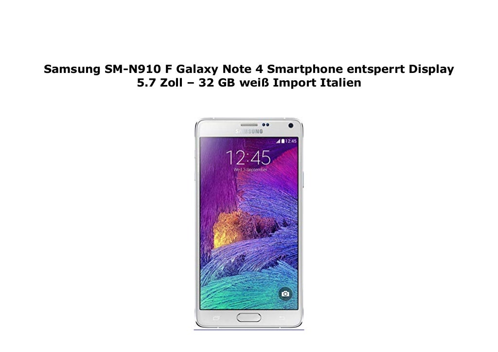 Samsung Sm N910 F Galaxy Note 4 Smartphone Entsperrt Display 5 7 Zo
