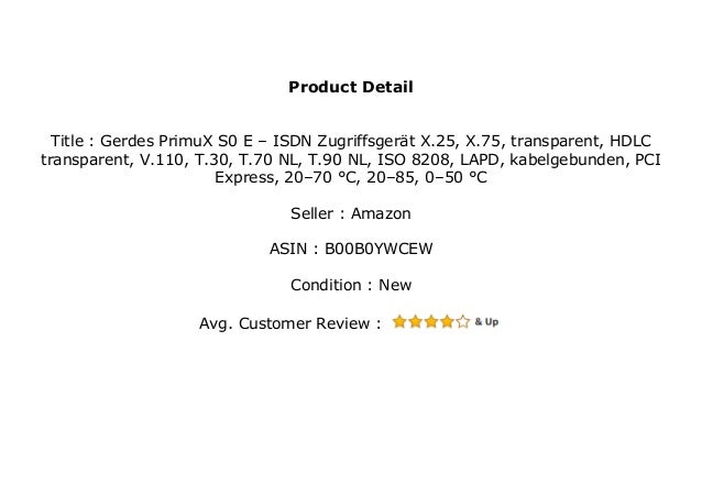 Gerdes Primux S0 E Isdn Zugriffsger T X 25 X 75 Transparent Hdlc