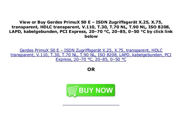 Gerdes Primux S0 E Isdn Zugriffsger T X 25 X 75 Transparent Hdlc