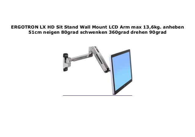 Ergotron LX HD Sit-Stand Wall Mount LCD Arm