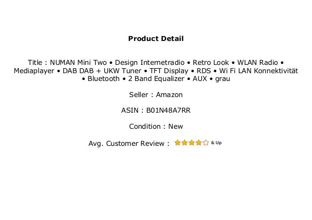 NUMAN Mini Two Design Internetradio Retro Look WLAN Radio Med…