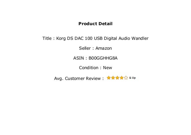 Korg Ds Dac 100 Usb Digital Audio Wandler Korg Ds Dac 100 Usb Digital Audio Wandler