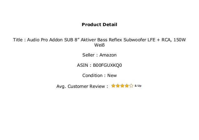 audio pro addon sub 8
