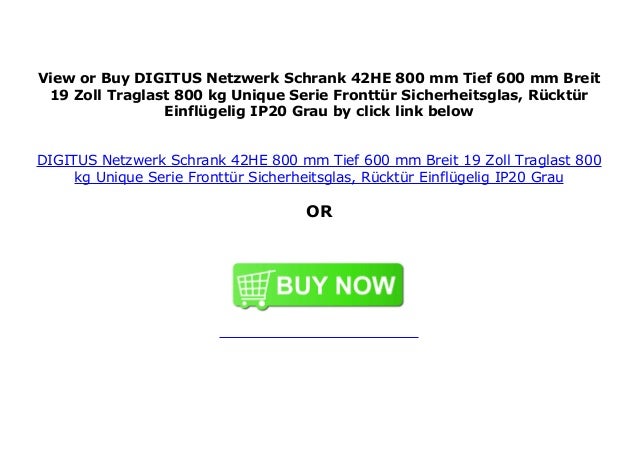 DIGITUS Netzwerk Schrank 42HE 800 mm Tief 600 mm Breit 19 Zoll