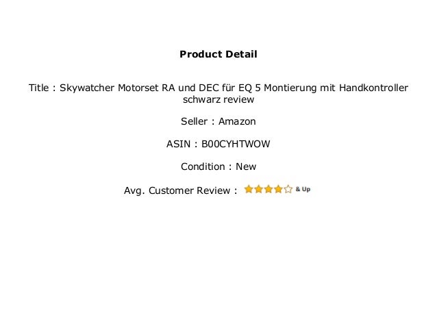 Skywatcher Motorset RA und DEC f/ür EQ-5 Montierung mit Handkontroller schwarz