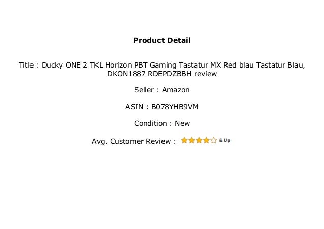 Ducky One 2 Tkl Horizon Pbt Gaming Tastatur Mx Red Blau Tastatur