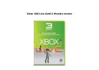Xbox 360 Live Gold 3 Monate review
 