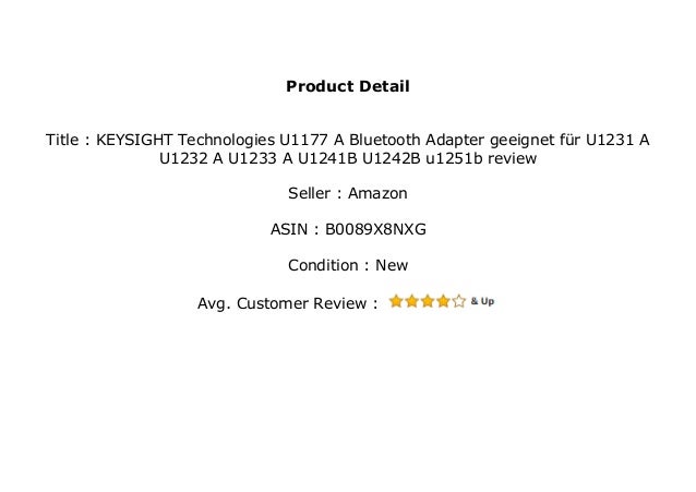 Keysight Technologies U1177 A Bluetooth Adapter Geeignet F R U1231 A Keysight Technologies U1177 A Bluetooth Adapter Geeignet F R U1231 A