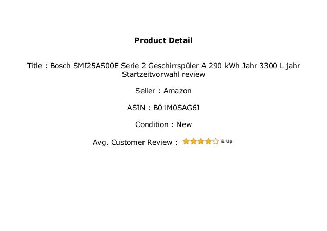 Bosch SMI25AS00E Serie 2 Geschirrsp/üler A+ 3300 L//jahr Startzeitvorwahl 290 kWh//Jahr