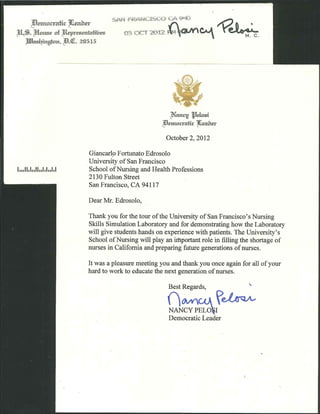 Leader Pelosi Letter