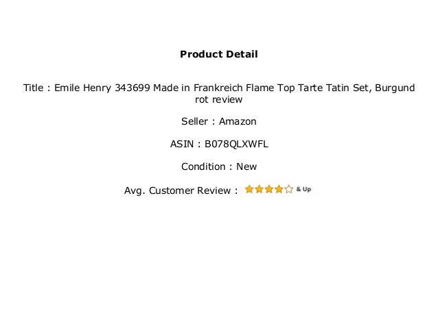 Emile Henry 343699 Made In Frankreich Flame Top Tarte Tatin Set