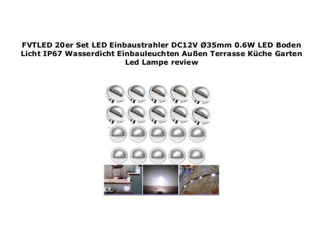 Fvtled 20er Set Led Einbaustrahler Dc12v 35mm 0 6w Led Boden Licht I
