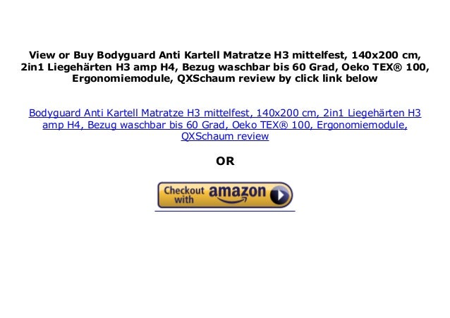 Bodyguard Anti Kartell Matratze H3 Mittelfest 140x0 Cm 2in1 Lieg