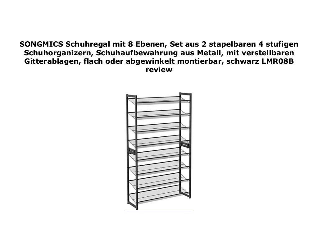 SONGMICS Schuhregal mit 8 Ebenen, Set aus 2 stapelbaren 4 stufigen Sc…