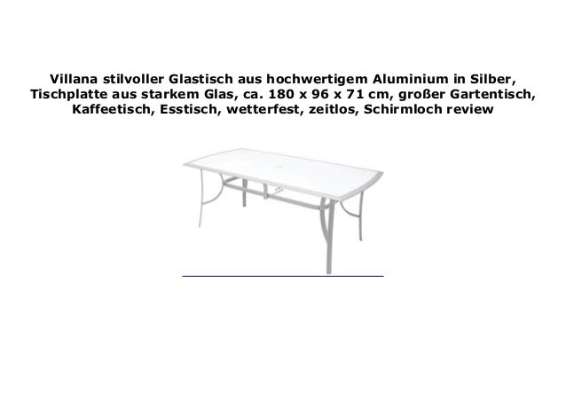 Villana Stilvoller Glastisch Aus Hochwertigem Aluminium In Silber Ti