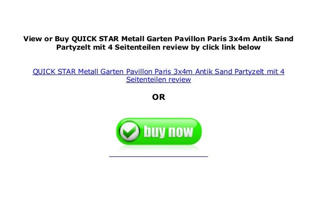 Quick Star Metall Garten Pavillon Paris 3x4m Antik Sand Partyzelt Mit