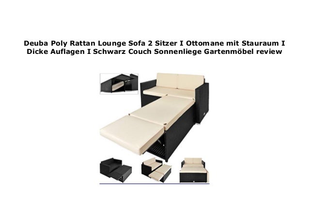 Deuba Poly Rattan Lounge Sofa 2 Sitzer I Ottomane Mit Stauraum I Dick