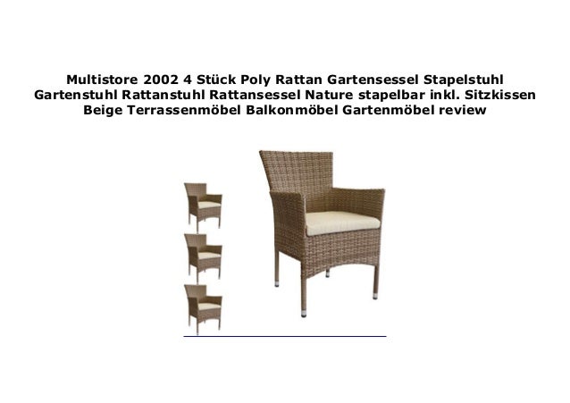 Multistore 2002 4 St Ck Poly Rattan Gartensessel Stapelstuhl Gartenst