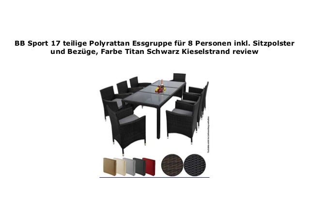 Bb Sport 17 Teilige Polyrattan Essgruppe F R 8 Personen Inkl