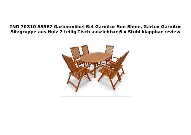 Ind 70310 Ssse7 Gartenm Bel Set Garnitur Sun Shine Garten Garnitur S