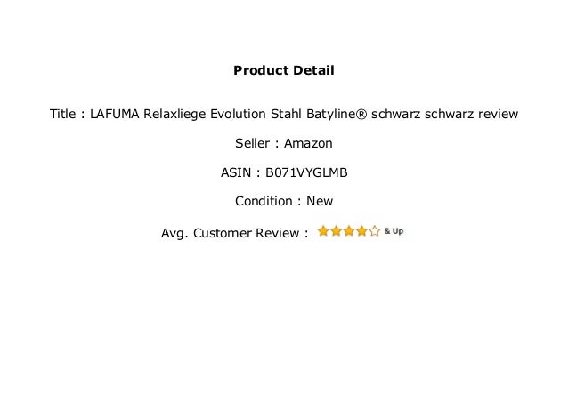 Lafuma Relaxliege Evolution Stahl Batyline Schwarz Schwarz Review