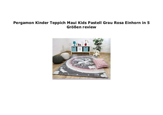 Pergamon Kinder Teppich Maui Kids Pastell Grau Rosa Einhorn In 5