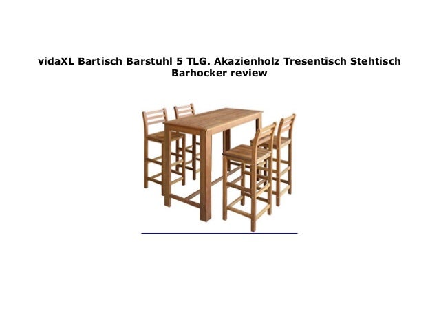 Stehtisch Tresentisch Barstuhl vidaXL Massivholz Bartisch mit Barhocker 5-tlg
