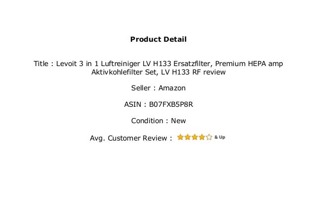 Levoit 3 In 1 Luftreiniger Lv H133 Ersatzfilter Premium Hepa Amp